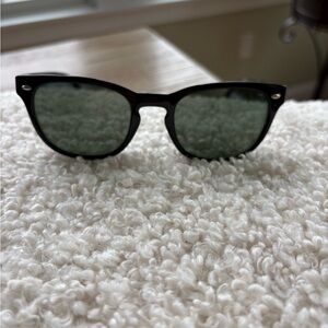 Ray-Ban Black Frame Sunglasses with Green Lenses
